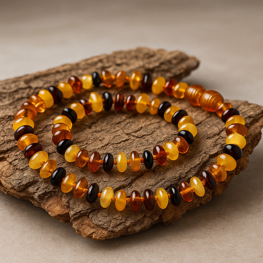 %100 Orijinal Sertifikalı Karışık Renk Kehribar Bebek Kolyesi