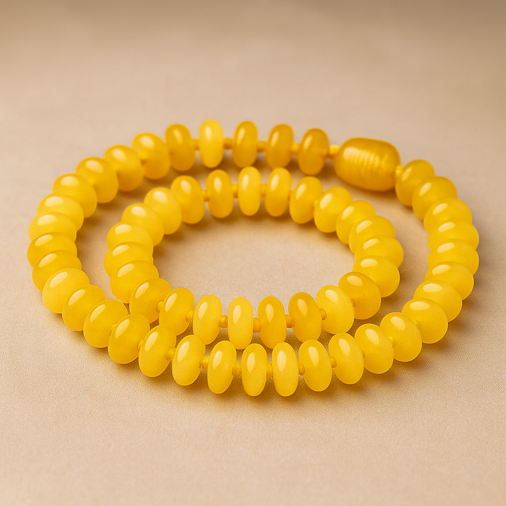 Limon Sarısı Bebek & Çocuk Kehribar Kolyesi